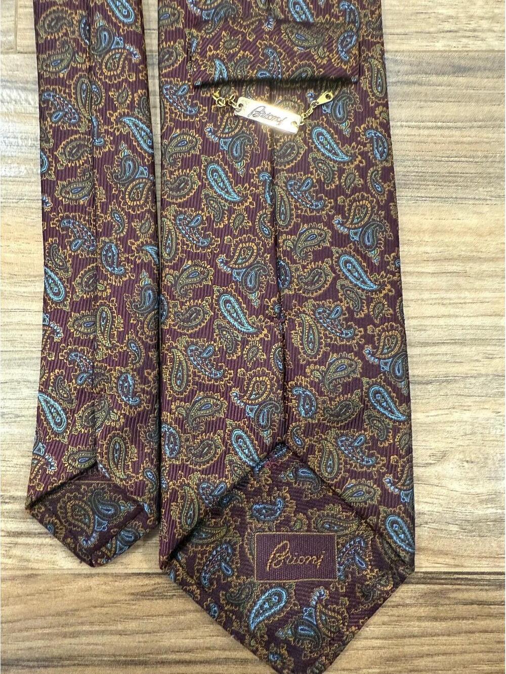 Brioni 100% Silk Paisley Tie – Made in Italy